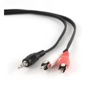 Kabel audio Cablexpert | Męski | RCA x 2 | Minijack stereo 3.5 mm | 1.5 m | Gwarancja: 12 miesięcy