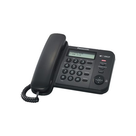 Panasonic | Corded | KX-TS560FXB | Built-in display | Caller ID | Black | 190 X 196 X 95 mm | Phonebook capacity 50 entries | 58