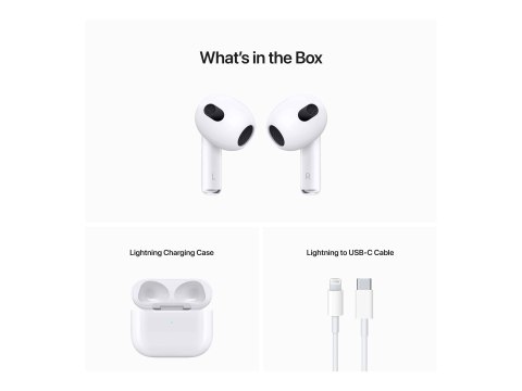 Apple | AirPods (3. generacji) z etui ładującym Lightning | bezprzewodowe | douszne | z redukcją szumów | bezprzewodowe | białe