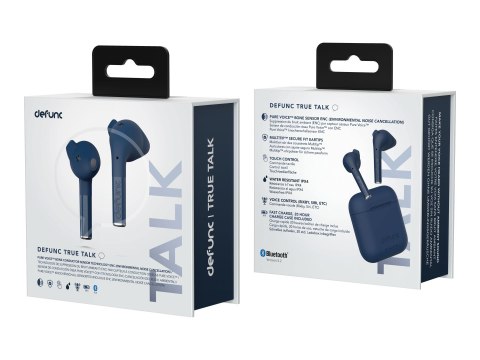 Defunc | Słuchawki douszne | True Talk | Wbudowany mikrofon | Bluetooth | Bezprzewodowy | Niebieski