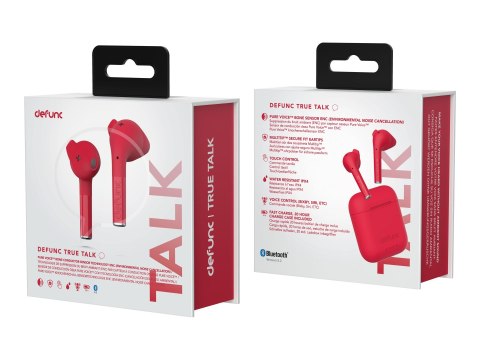 Defunc | Słuchawki douszne | True Talk | Wbudowany mikrofon | Bluetooth | Czerwony