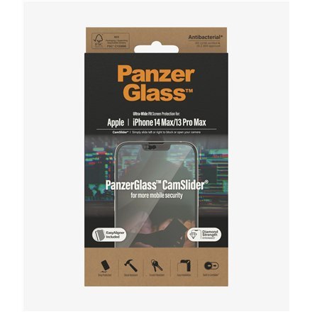 PanzerGlass | Ochraniacz ekranu - szkło | Apple iPhone 13 Pro Max, 14 Plus | Szkło hartowane | Czarny | Przezroczysty