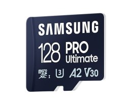 Samsung | Karta microSD | PRO Ultimate | 128 GB | Karta pamięci microSDXC | Pamięć flash klasy U3, V30, A2 | Adapter SD
