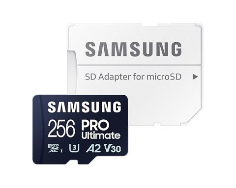 Samsung | Karta microSD | PRO Ultimate | 256 GB | Karta pamięci microSDXC | Pamięć flash klasy U3, V30, A2 | Adapter SD