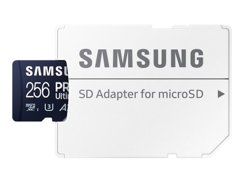 Samsung | Karta microSD | PRO Ultimate | 256 GB | Karta pamięci microSDXC | Pamięć flash klasy U3, V30, A2 | Adapter SD