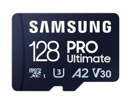 Samsung | Karta microSD z czytnikiem kart | PRO Ultimate | 128 GB | Karta pamięci microSDXC | Pamięć flash klasy U3, V30, A2