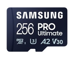 Samsung | Karta microSD z czytnikiem kart | PRO Ultimate | 256 GB | Karta pamięci microSDXC | Pamięć flash klasy U3, V30, A2