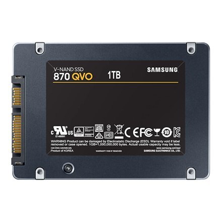 Samsung | SSD | 870 QVO | 1000 GB | Format SSD 2,5" | Interfejs SSD SATA III | Prędkość odczytu 560 MB/s | Prędkość zapisu 530 M