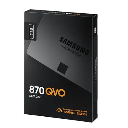 Samsung | SSD | 870 QVO | 1000 GB | Format SSD 2,5" | Interfejs SSD SATA III | Prędkość odczytu 560 MB/s | Prędkość zapisu 530 M