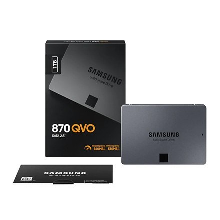 Samsung | SSD | 870 QVO | 1000 GB | Format SSD 2,5" | Interfejs SSD SATA III | Prędkość odczytu 560 MB/s | Prędkość zapisu 530 M