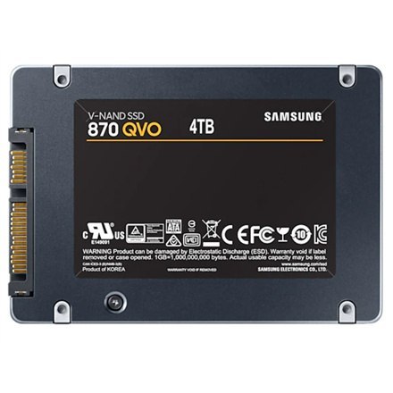 Samsung | SSD | 870 QVO | 4000 GB | Format SSD 2,5" | Interfejs SSD SATA III | Prędkość odczytu 560 MB/s | Prędkość zapisu 530 M