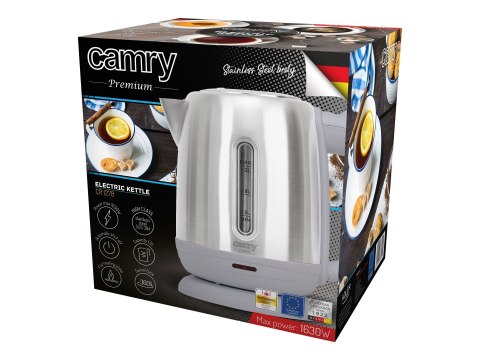 Czajnik Camry CR 1278 Standard 1630 W 1.2 L Ze Stali Nierdzewnej Podstawa O Obrocie O 360° Z Gwarancją 24 Miesiące