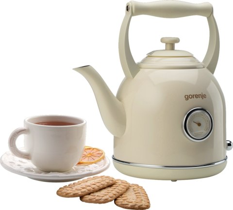 Gorenje | Czajnik | K17CLIN | Elektryczny | 2000 W | 1,7 L | Plastik/Metal | Podstawa obrotowa 360° | Kość Słoniowa