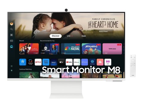 Samsung LS32DM801UUXDU 32" Flat VA Smart Monitor M8 M80D UHD, 3840x2160/16:9/400cd/m2/4ms/HDMI USB