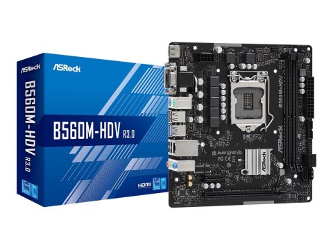 ASRock | B560M-HDV R3.0 | Rodzina procesorów Intel | Gniazdo procesora LGA1200 | DDR4 DIMM | Gniazda pamięci 2 | Obsługiwane int
