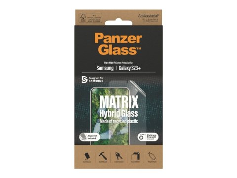 PanzerGlass | Matrix Screen Protector, Ultra-Wide Fit W. Alignerkit | Screen Protector | Samsung | Galaxy S23+ | Transparent