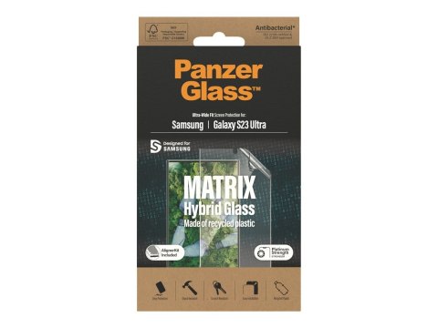 PanzerGlass | Matrix Screen Protector, Ultra-Wide Fit W. Alignerkit | Screen Protector | Samsung | Galaxy S23 Ultra | Transparen