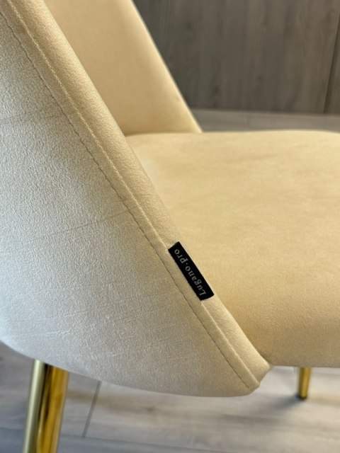 Krzesło tapicerowane GOTI CREAM VELVET GOLD