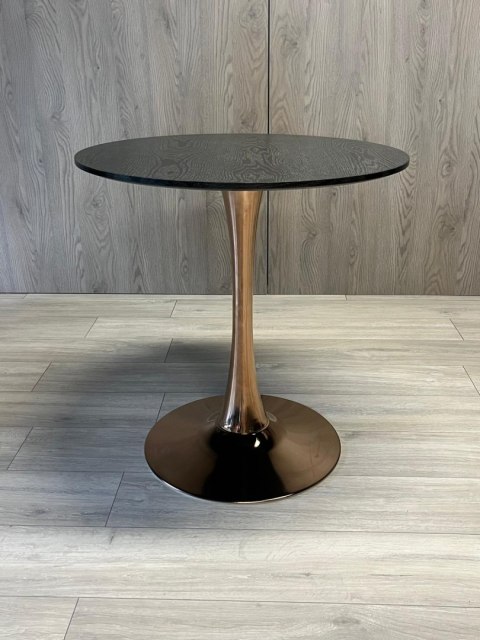 Stół okrągły VICTORY BLACK WOOD 70 cm COPPER