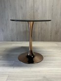 Stół okrągły VICTORY BLACK WOOD 70 cm COPPER