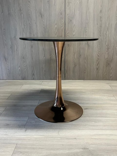 Stół okrągły VICTORY BLACK WOOD 70 cm COPPER