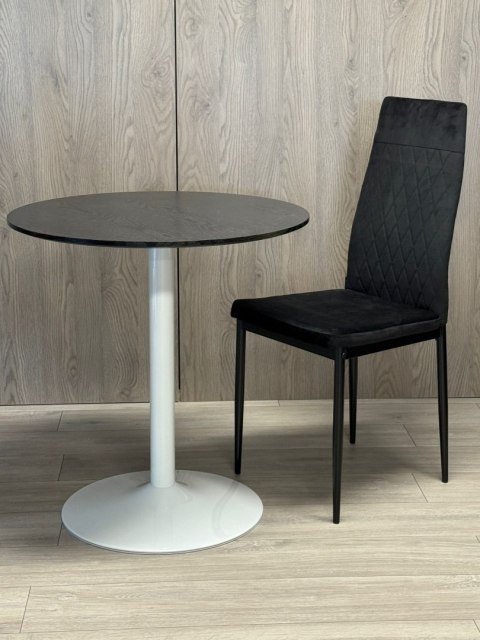 Stół okrągły VICTORY BLACK WOOD 70 cm MILK
