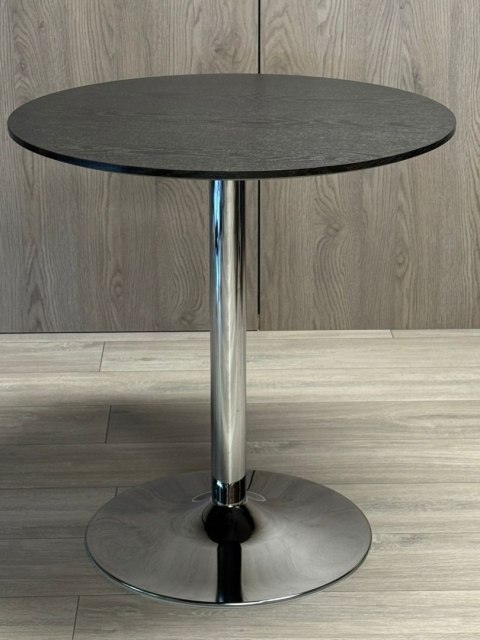 Stół okrągły VICTORY BLACK WOOD 70 cm SILVER