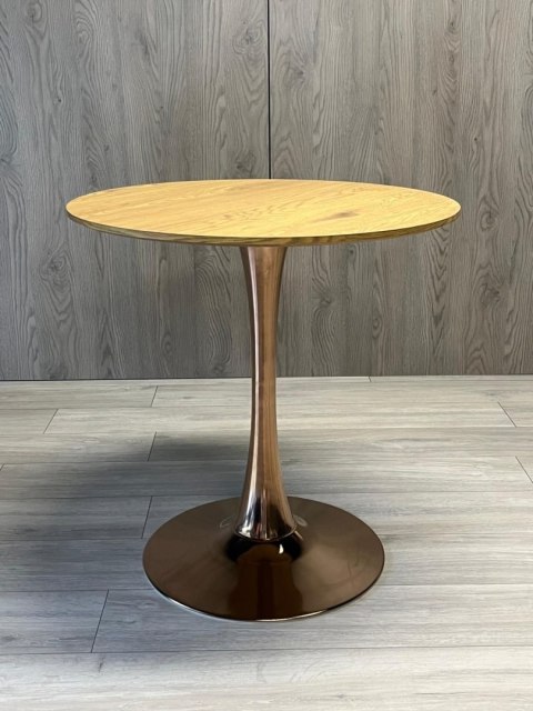 Stół okrągły VICTORY DARK WOOD 70 cm COPPER