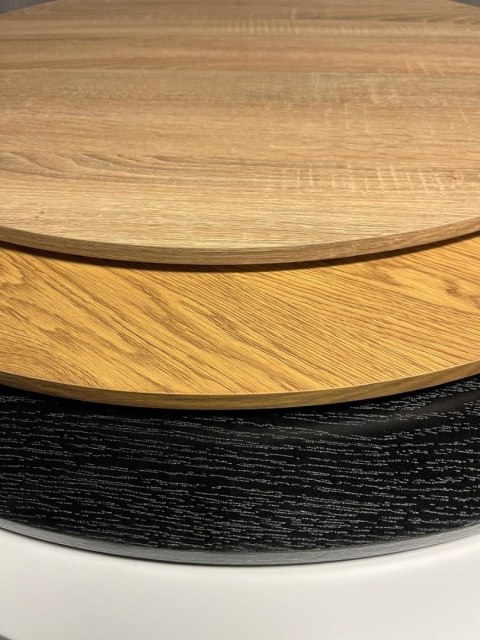 Stół okrągły VICTORY DARK WOOD 70 cm SILVER