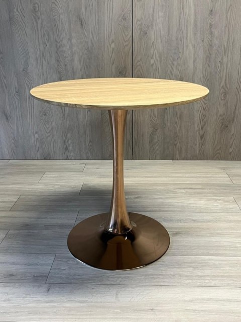 Stół okrągły VICTORY LIGHT WOOD 70 cm COPPER