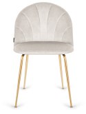 Krzesło tapicerowane CAMILA GREY VELVET GOLD