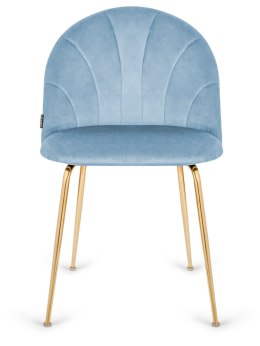 Krzesło tapicerowane CAMILA LIGHT BLUE VELVET GOLD