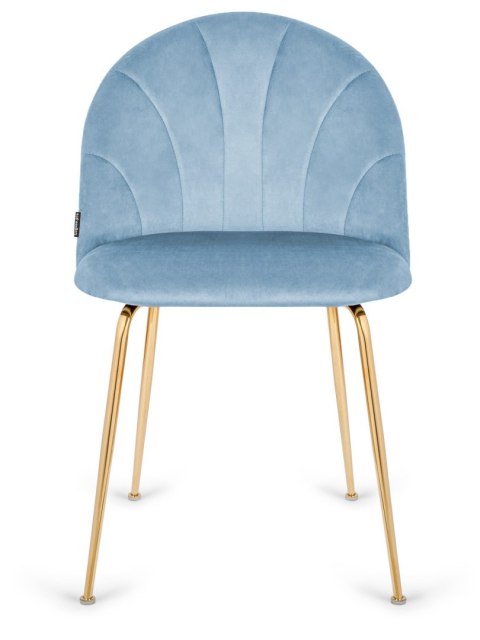 Krzesło tapicerowane CAMILA LIGHT BLUE VELVET GOLD