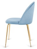 Krzesło tapicerowane CAMILA LIGHT BLUE VELVET GOLD