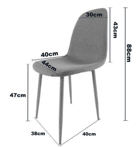 Krzesło tapicerowane GIULIA FABRIC DARK GREY