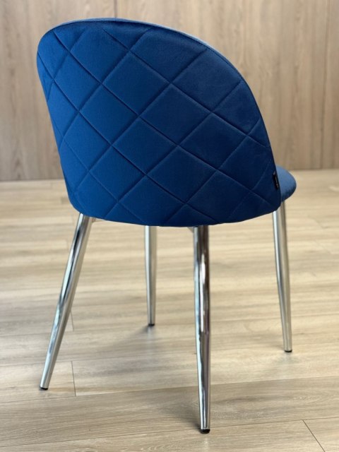 Krzesło tapicerowane GLORIA BLUE VELVET SILVER