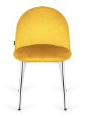 Krzesło tapicerowane GLORIA MUSTARD VELVET SILVER