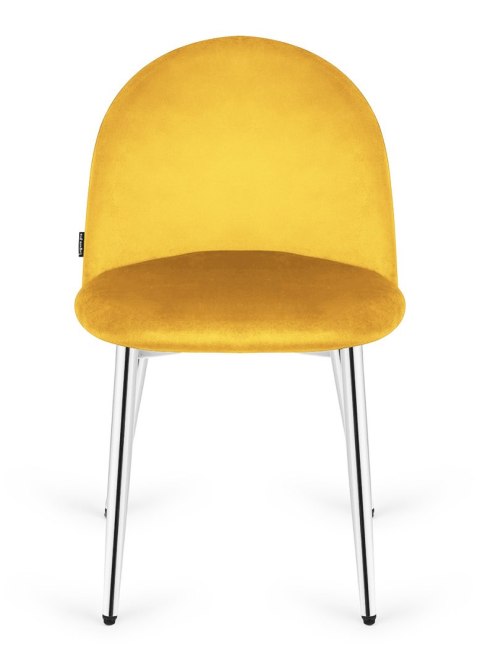Krzesło tapicerowane GLORIA MUSTARD VELVET SILVER