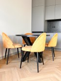 Krzesło tapicerowane GLORIA MUSTARD VELVET