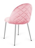 Krzesło tapicerowane GLORIA PINK VELVET SILVER