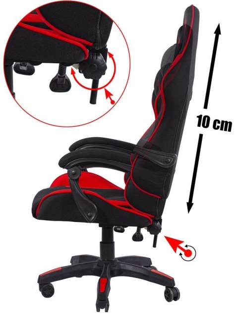 ..Fotel obrotowy gamingowy HERO RED PU