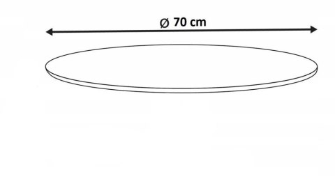 Blat okrągły BLACK 70 cm CZARNY