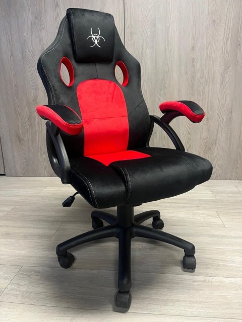.Fotel obrotowy do biurka CARRERA M ALCANTARA BLACK + RED