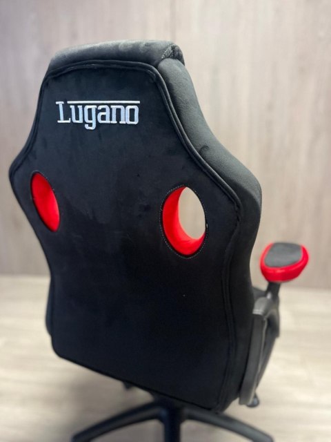 .Fotel obrotowy do biurka CARRERA M ALCANTARA BLACK + RED