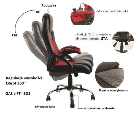 Fotel obrotowy do biurka CARRERA M ALCANTARA GREY