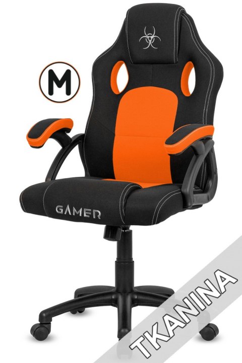 Fotel obrotowy do biurka CARRERA M ORANGE FABRIC OUTLET