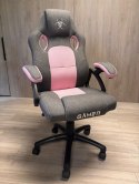 Fotel obrotowy do biurka CARRERA M STONE GREY + PINK FABRIC II GATUNEK