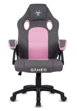 Fotel obrotowy do biurka CARRERA M STONE GREY + PINK FABRIC