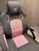 Fotel obrotowy do biurka CARRERA M STONE GREY + PINK FABRIC