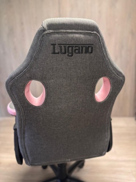 Fotel obrotowy do biurka CARRERA M STONE GREY + PINK FABRIC